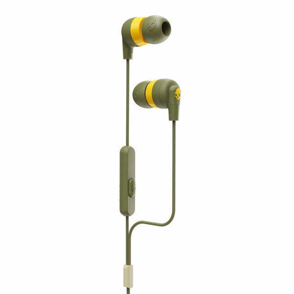Audifonos Inkd + In-Ear W/Mic 1 Moss/Olive/Yellow Skull Candy-Rideshop