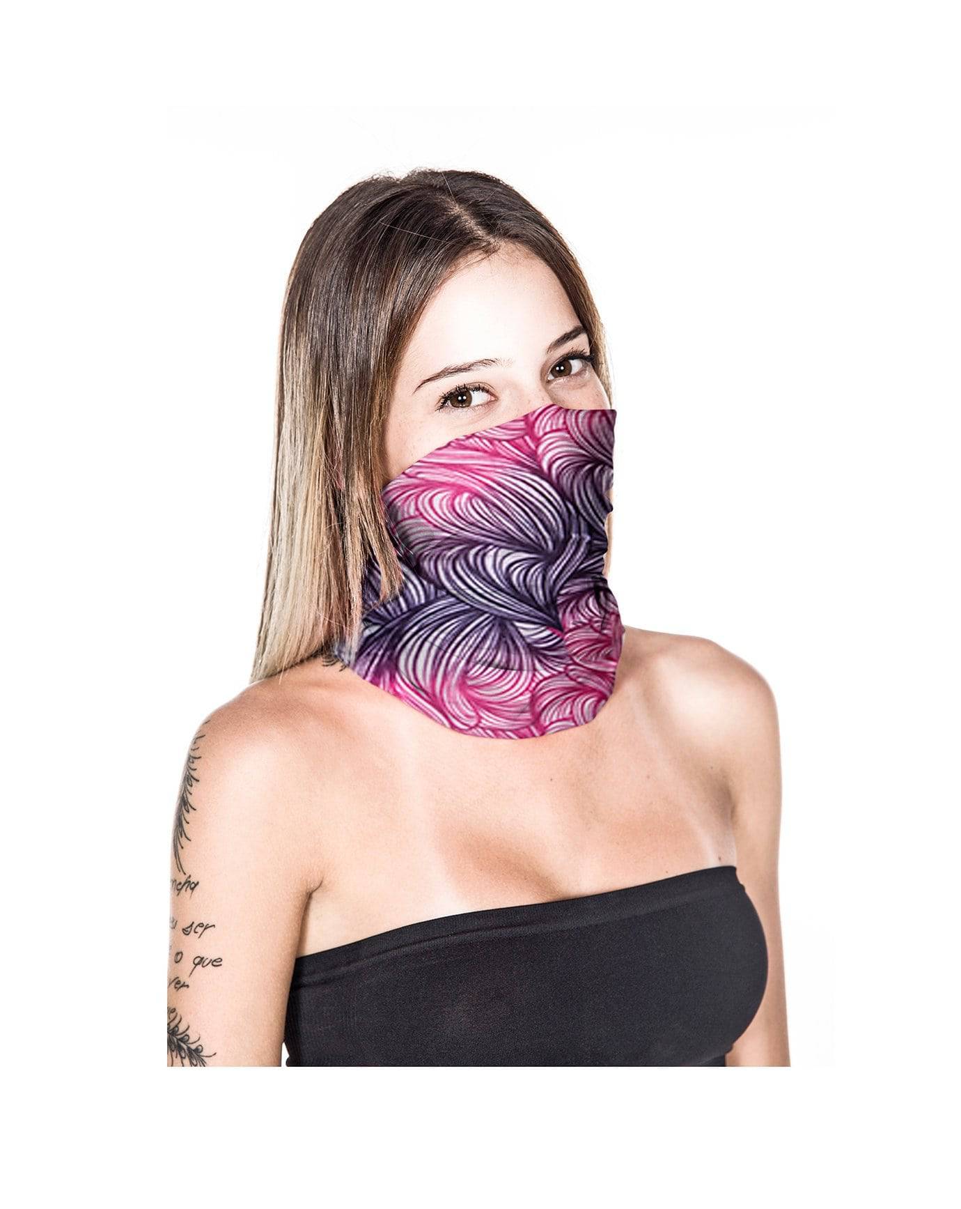 Bandana Multifuncional Protección  UV E3 -  Rosada Wave - Rideshop