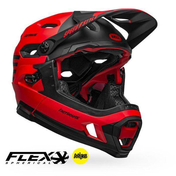 Bell Casco de Bicicleta Super Dh Mips - Flex Spherical Fasthouse Red/Black - Rideshop