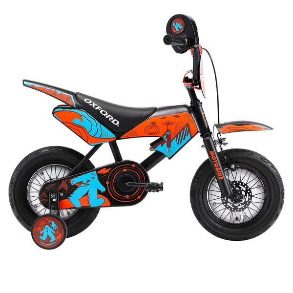 Bicicleta de Niños 12 Moto Bike 1v Negro/Naranja Oxford - Rideshop