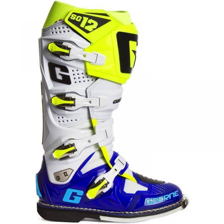 Botas de Moto Sg-12 Azul Blanco Fluor Gaerne - Rideshop