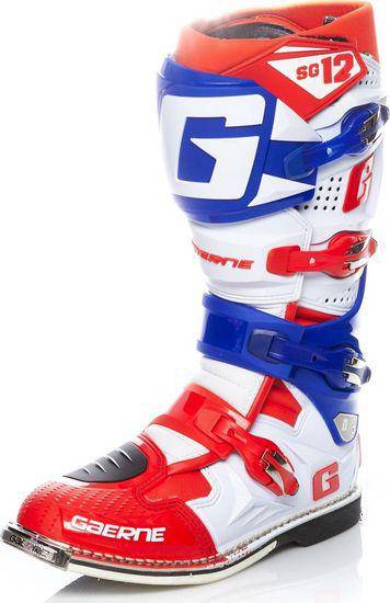 Botas de Moto Sg-12 Blanco Azul Rojo Gaerne - Rideshop