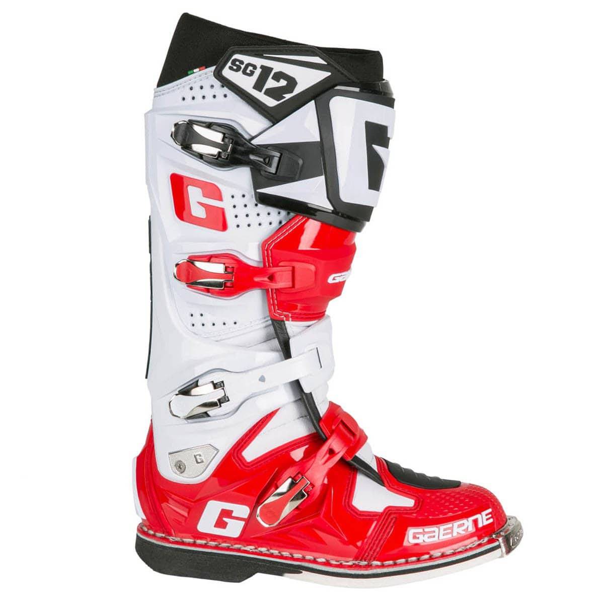 Botas de Moto Sg-12 Blanco Negro Rojo Gaerne - Rideshop