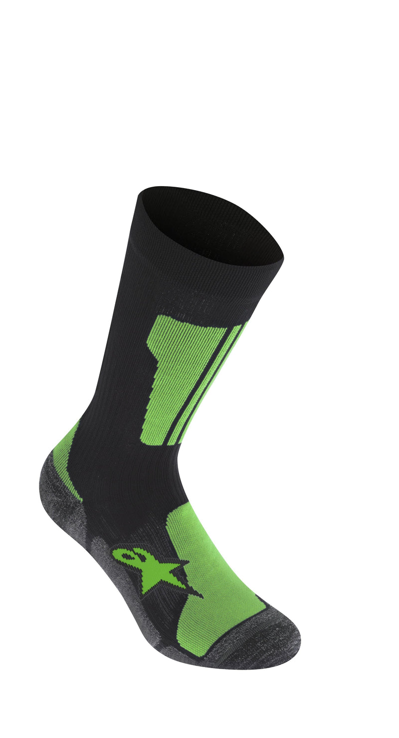 Calcetines Alpinestars Crew Black Bright Green - Rideshop