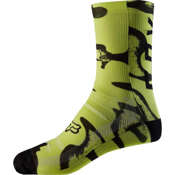 Calcetines Bicicleta M 8" Print Amarillo Fox.-Rideshop