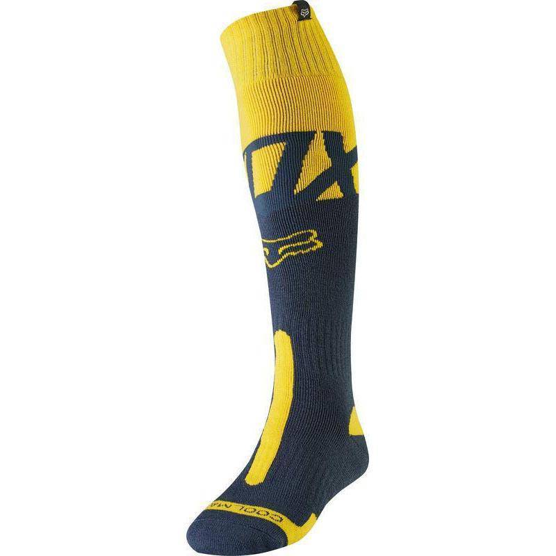 Calcetines Moto Coolmax Thick - Kila Azul Marino/Amarillo Fox Racing - Rideshop