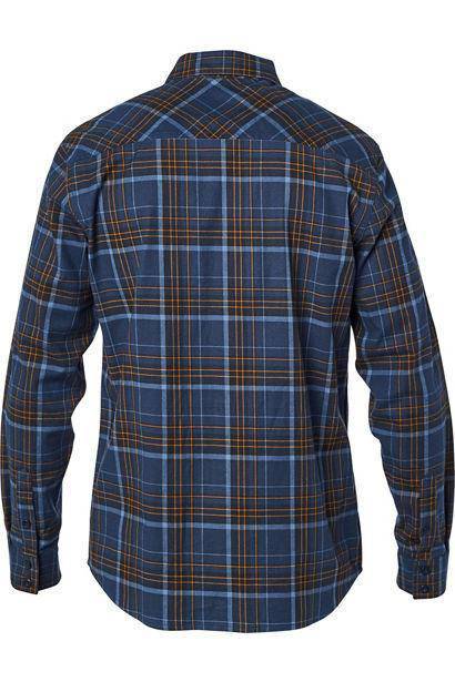 Camisa Lifestyle Manga Larga Gamut Stretch Azul/Dorado Fox Racing - Rideshop