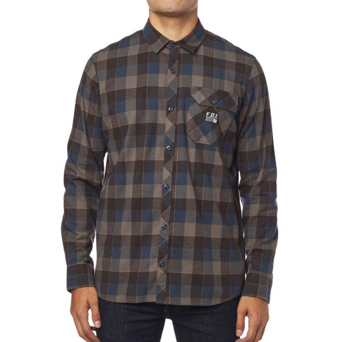 Camisa Lifestyle Rowan Stretch Flannel Café Azul Fox Racing - Rideshop