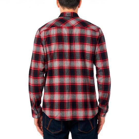 Camisa Lifestyle Traildust Flannel Gris Rojo Fox Racing. - Rideshop