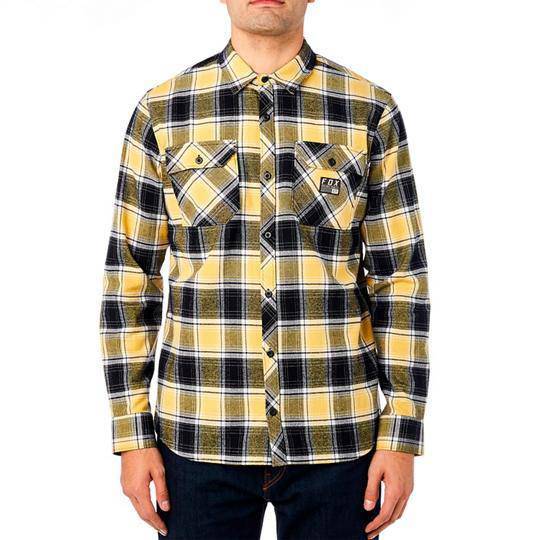 Camisa Lifestyle Traildust Flannel Negro Amarillo Fox Racing. - Rideshop