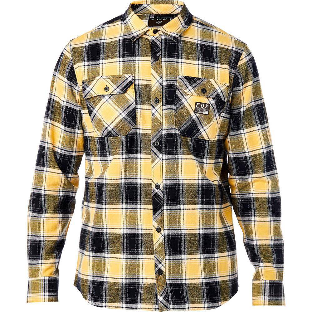 Camisa Lifestyle Traildust Flannel Negro Amarillo Fox Racing. - Rideshop