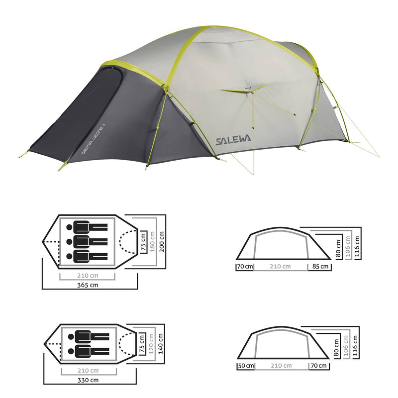 Carpa Sierra Leone III Lightgrey/Cactus Salewa - Rideshop