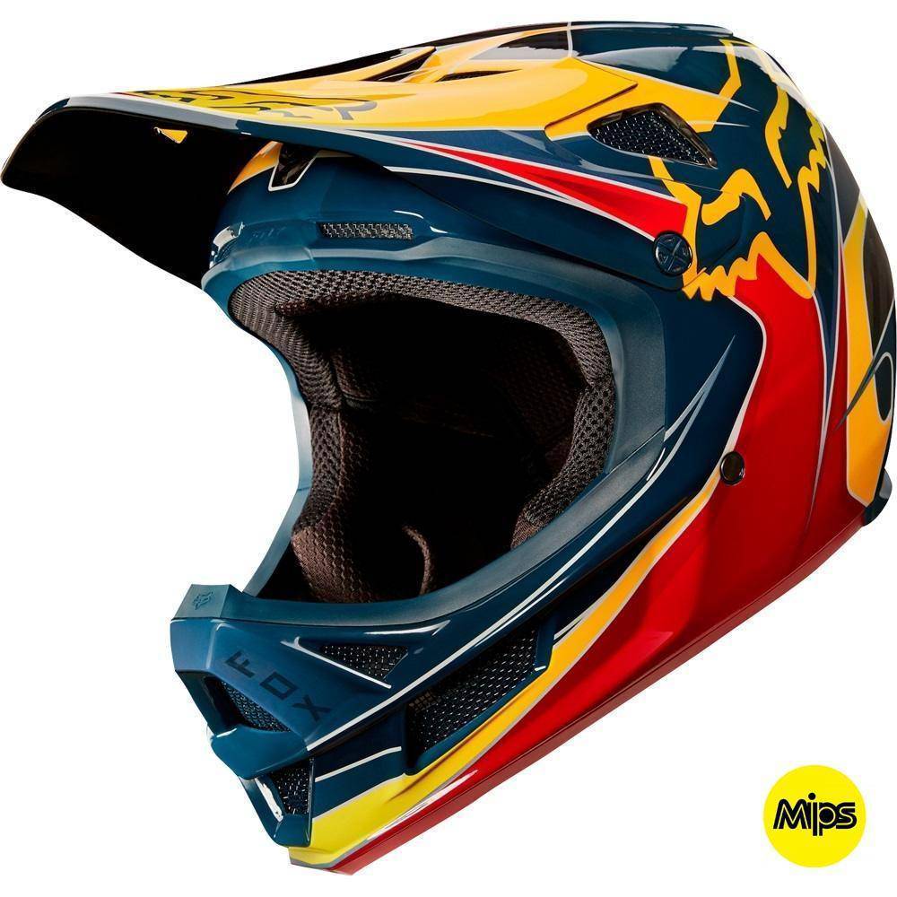 Casco Bicicleta Rampage Pro Carbon Kustom Rojo Amarillo Fox Racing - Rideshop