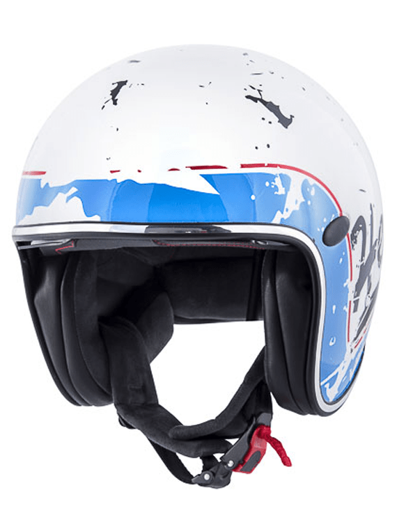 Casco Hevik Jet Hv29 Blanco Azul - Rideshop