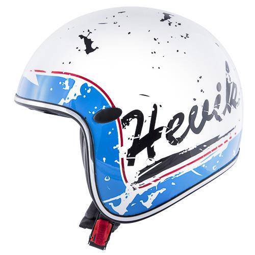 Casco Hevik Jet Hv29 Blanco Azul - Rideshop