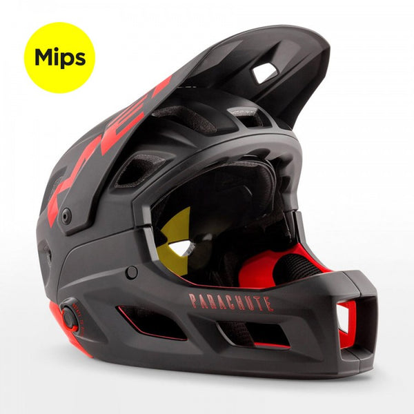 Met Parachute Mcr Mips Black Red Matt Glossy-Rideshop