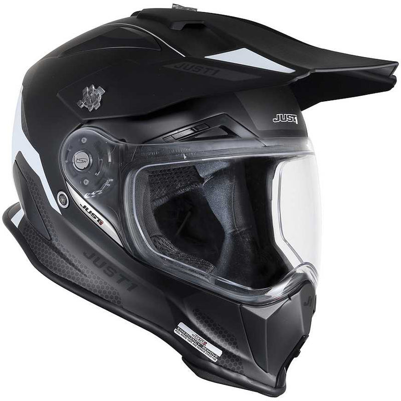 Just1 Casco Moto J14-F Elite Blanco Negro - Rideshop