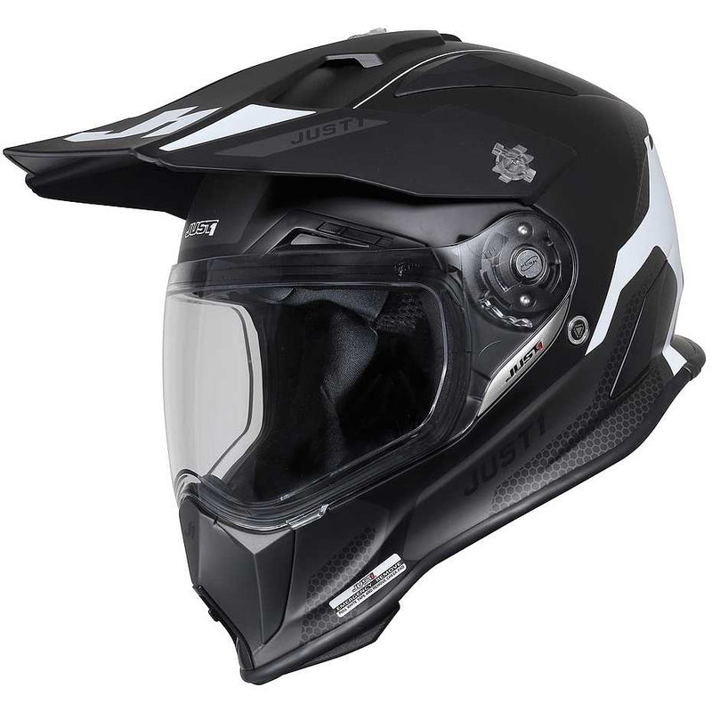 Just1 Casco Moto J14-F Elite Blanco Negro - Rideshop