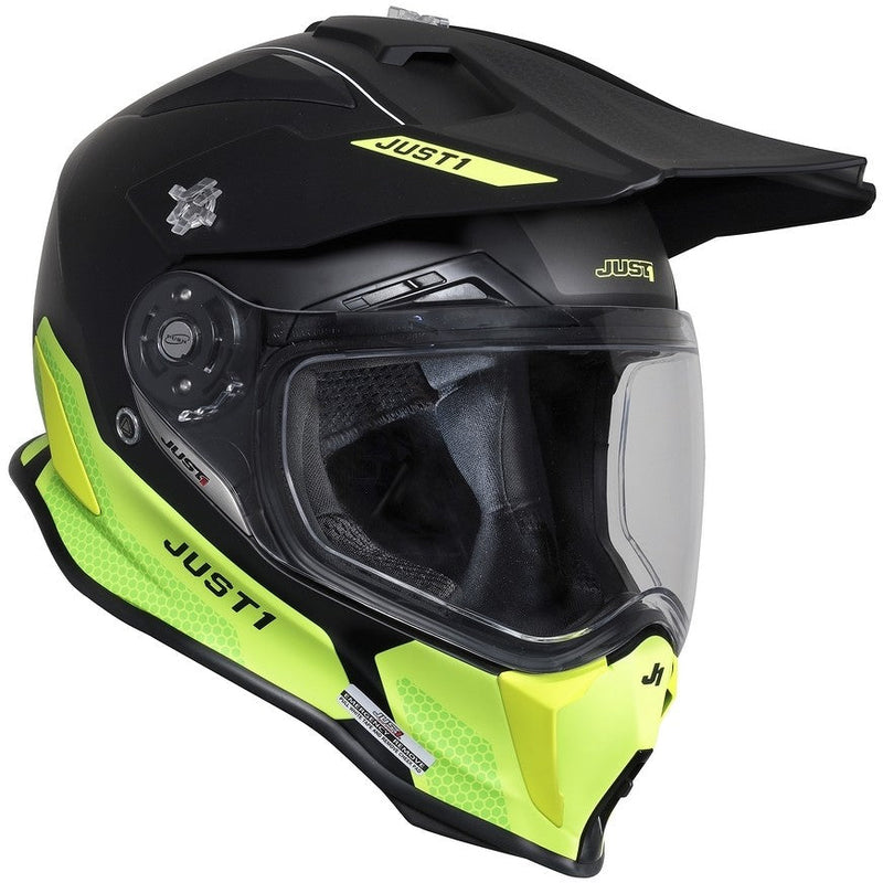 Just1 Casco Moto J14-F Elite Amarillo Fluor Negro - Rideshop