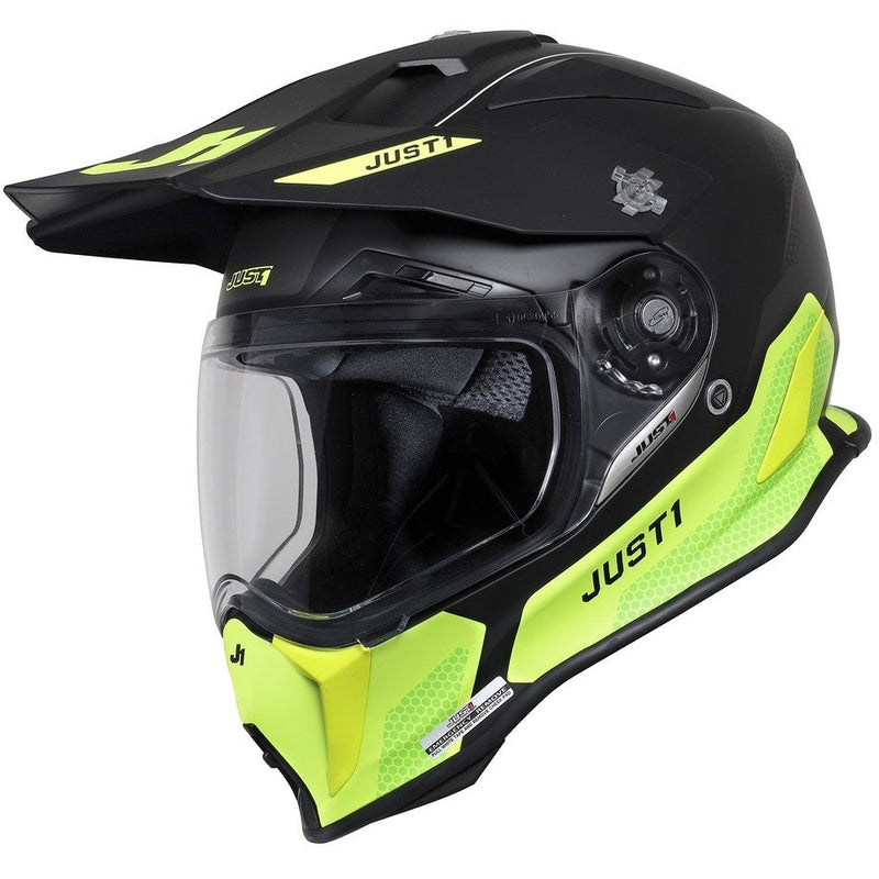 Just1 Casco Moto J14-F Elite Amarillo Fluor Negro - Rideshop