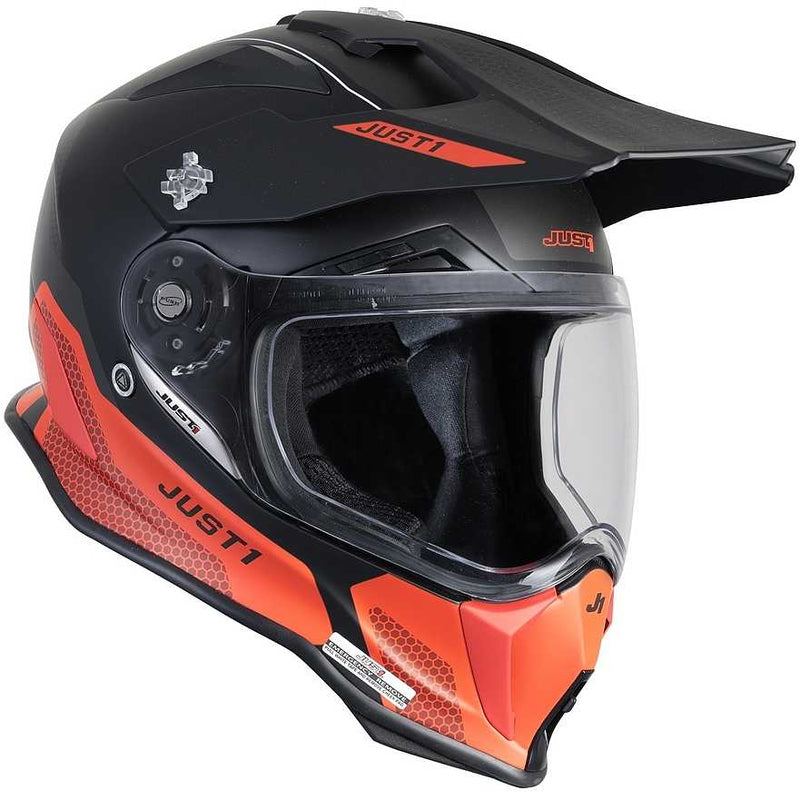 Just1 Casco Moto J14-F Elite Rojo Fluor Negro - Rideshop