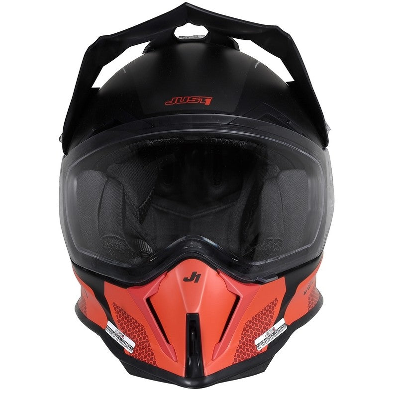 Just1 Casco Moto J14-F Elite Rojo Fluor Negro - Rideshop