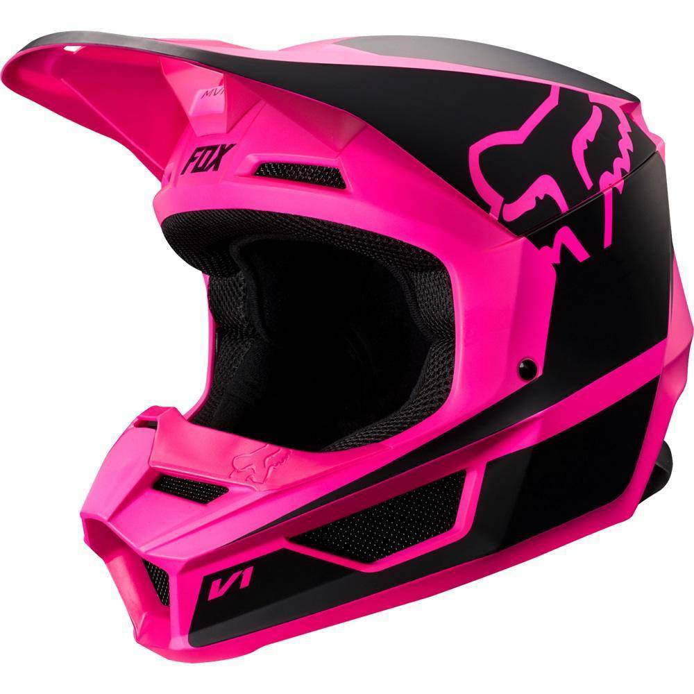Casco Moto Mujer V1 Przm Rosado Fox