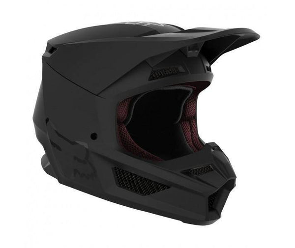 Casco Moto Niño V1 Matte Black Negro Fox Racing. - Rideshop