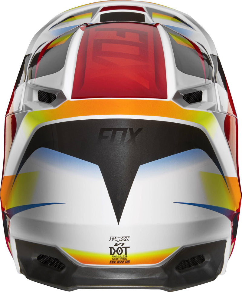 Casco Moto Niño V1 Motif Rojo Blanco Fox Racing. - Rideshop