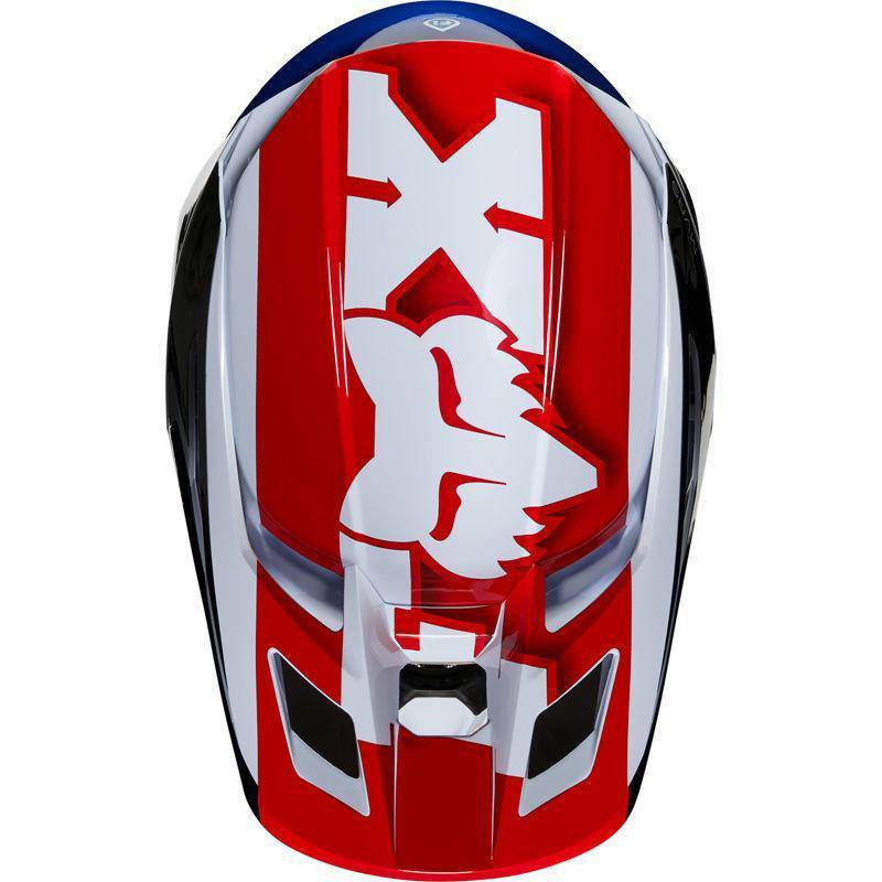 Casco Moto Niño V2 Hayl Azul/Rojo Fox-Rideshop