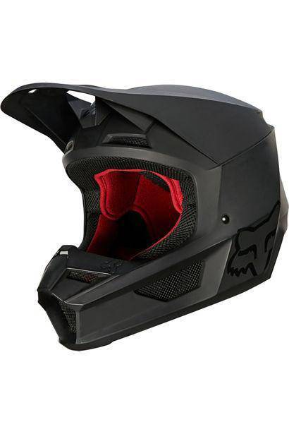 Casco Moto V1 Matte Black Negro Fox Racing - Rideshop