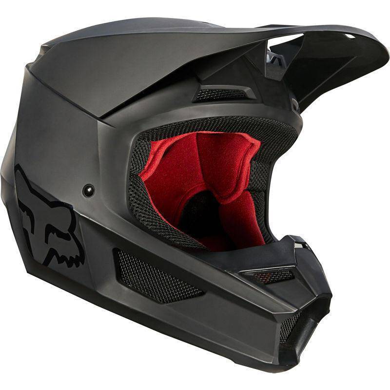 Casco Moto V1 Matte Black Negro Fox Racing - Rideshop