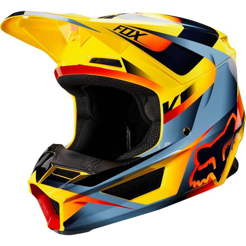 Casco Moto V1 Motif Amarillo Fox Racing. - Rideshop