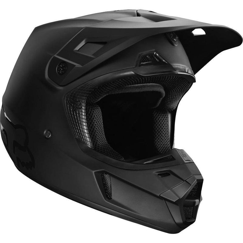 Casco Moto V2 Matte Black Negro Matte Fox Racing. - Rideshop