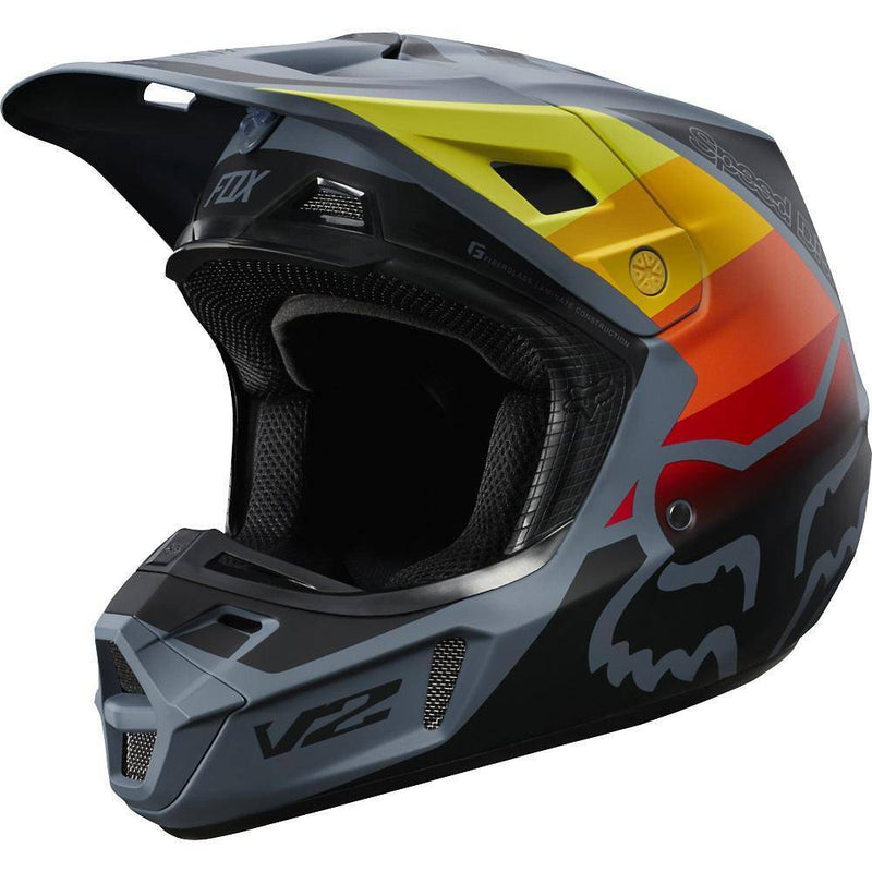 Casco Moto V2 Murc Azul Acero Fox Racing. - Rideshop