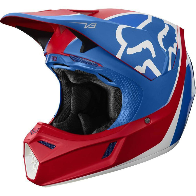 Casco Moto V3 Kila Azul Rojo Fox.-Rideshop