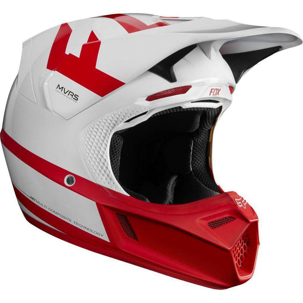 Casco Moto V3 Preest Blanco Rojo Fox Racing. - Rideshop