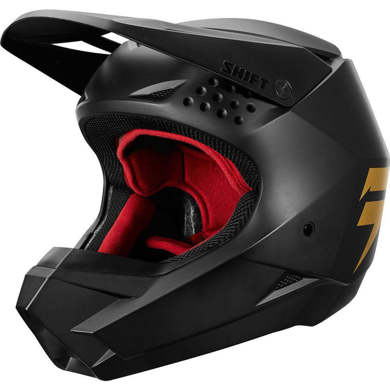 Casco Moto White Label Negro Dorado Shift-Rideshop