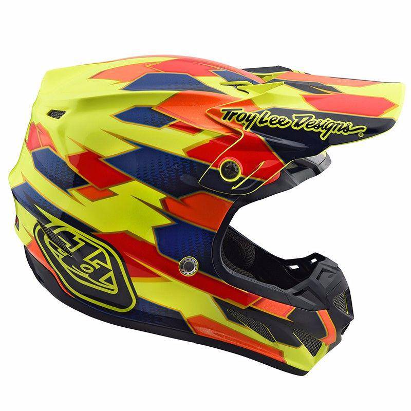 Casco Se4 Composite Maze Yellow Blue Troy Lee Designs - Rideshop