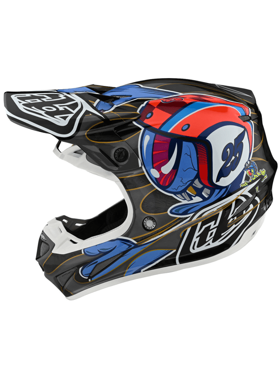 Casco Se4 Ece Carbon Eyeball Black/Red Troy Lee Designs - Rideshop