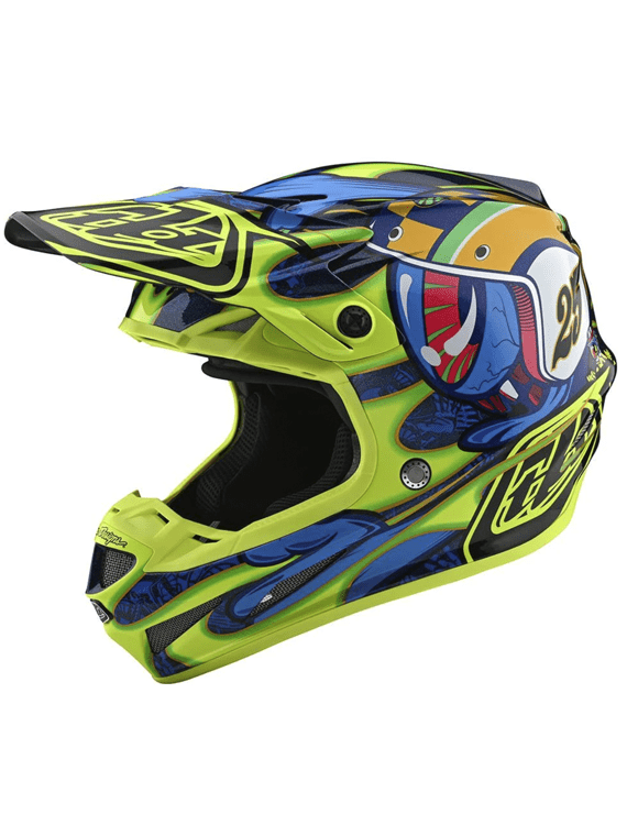 Casco Se4 Ece Composite Eyeball Navy Yellow Troy Lee Designs - Rideshop