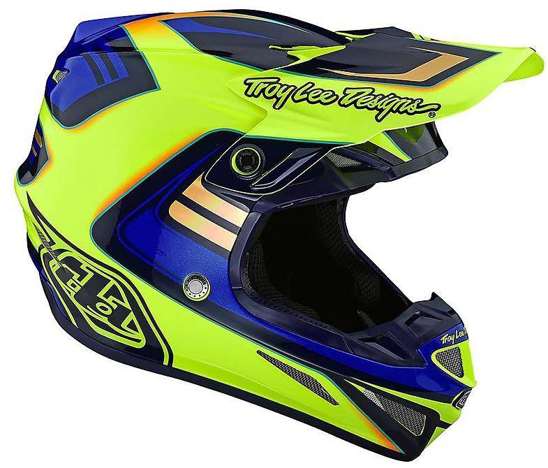 Casco Se4 Ece Composite Flash Yellow Blue Troy Lee Designs - Rideshop