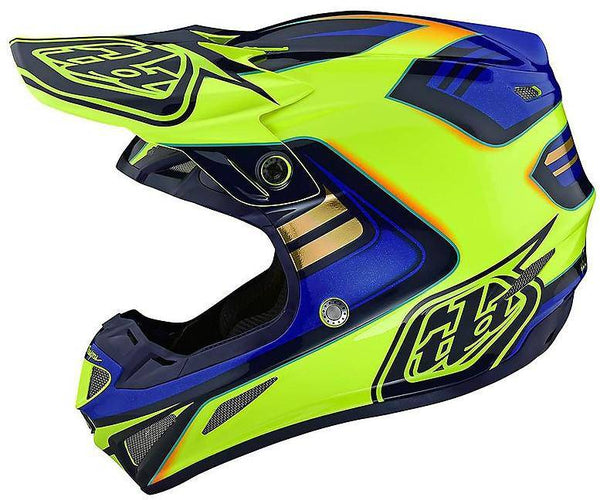 Casco Se4 Ece Composite Flash Yellow Blue Troy Lee Designs - Rideshop