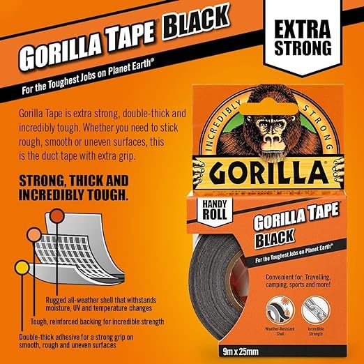 Tape Tubeless- Cinta Adhesiva Gorilla Tape 25mm x 9 metros - Rideshop