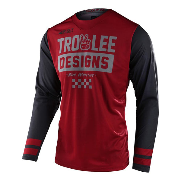 Polera de Moto Scout Gp Peace & Wheelies Rojo Troy Lee Designs - Rideshop