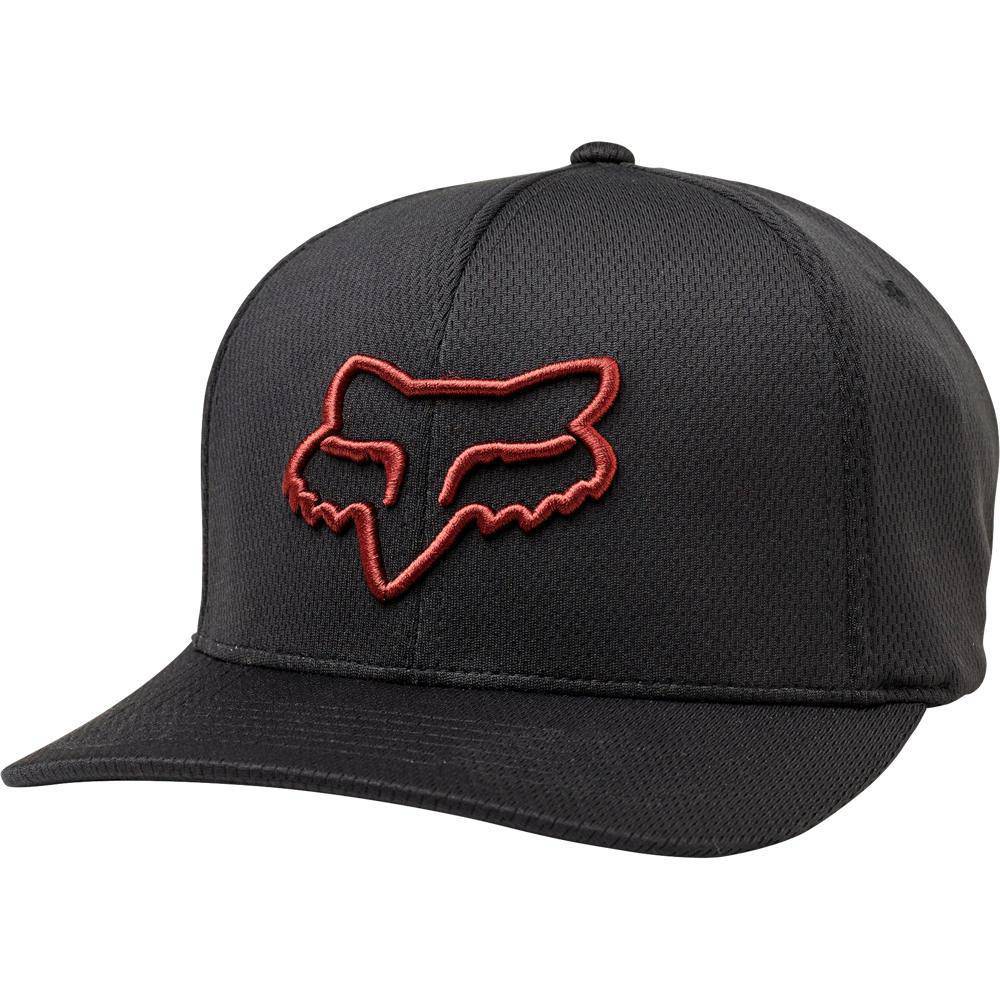Gorro Lifestyle Lithotype Flexfit Negro Rojo Fox Racing - Rideshop