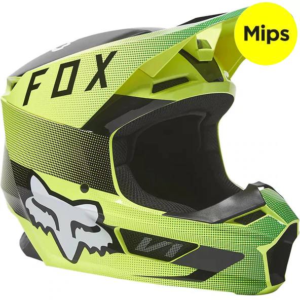 Casco Moto V1 Ridl Amarillo Fox Racing - Rideshop