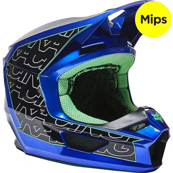 Casco Moto V1 Peril Azul Fox Racing - Rideshop