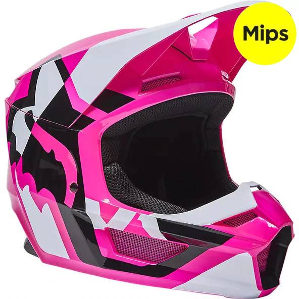 Casco Moto Niño V1 Lux Rosado Fox Racing - Rideshop