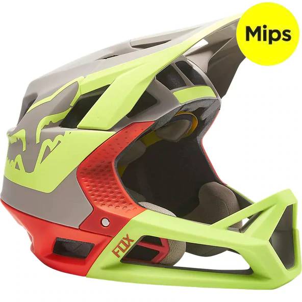 FOX Casco Bicicleta Proframe Tuk Gris/Amarillo/Rojo - Rideshop